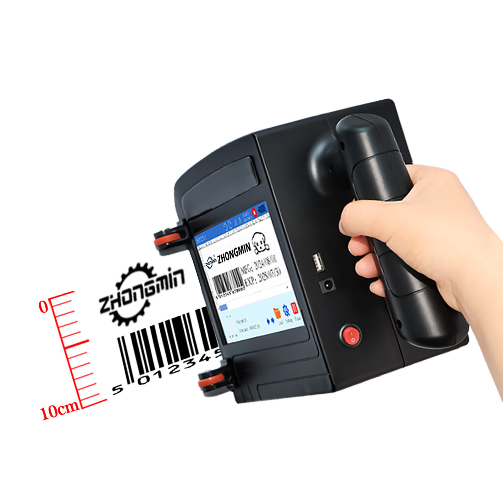 Barcode Printer - ZM-C100 – портативный ручной струйный принтер