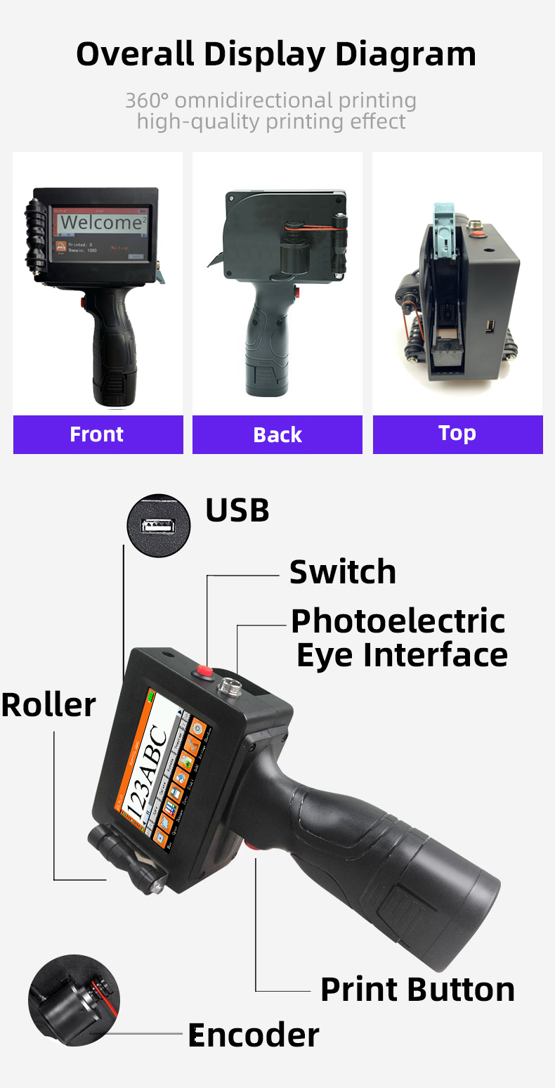 Портативный ручной струйный пр – обзор и цена Barcode Printer